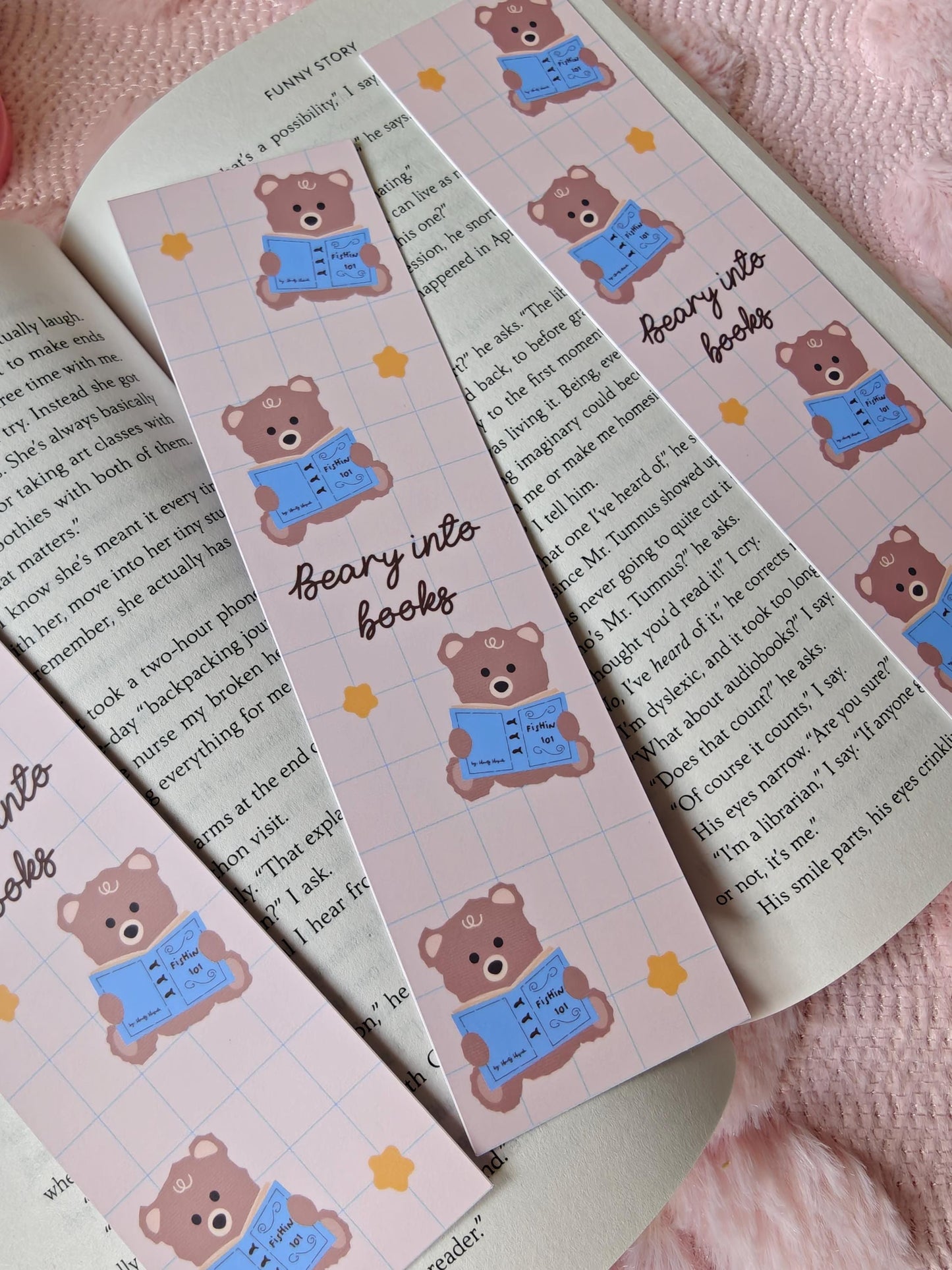 Beary Into Books Bookmark | Brown Teddy Bear Page Marker for Book Lovers