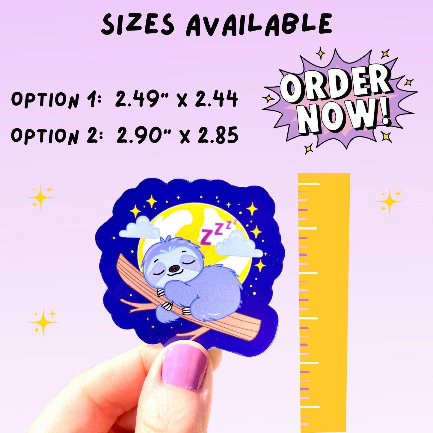 Sleeping Sloth Sticker - Waterproof Vinyl Die Cut Decal - Sloth Gift for Animal Lovers