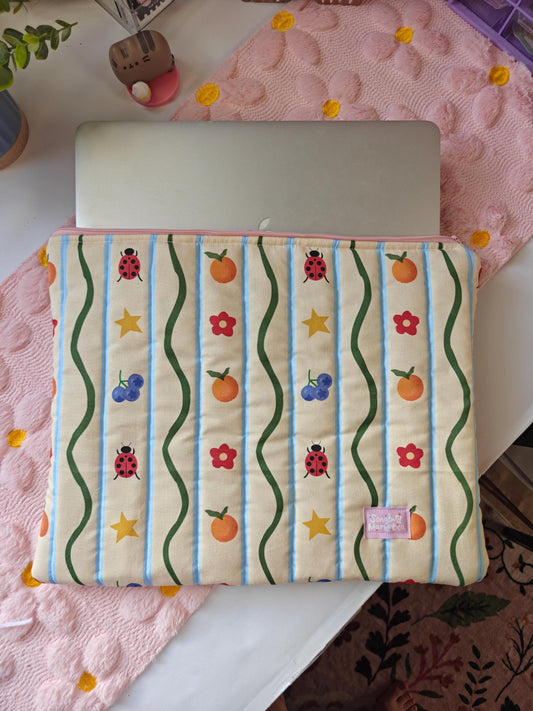 Summer Picnic Quilted Laptop Sleeve for 13", 14" or 15" Laptops