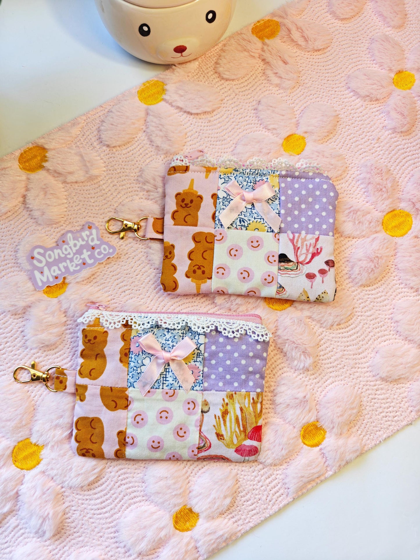 Patchwork Quilted Zipper Pouch | Handmade Travel Wallet