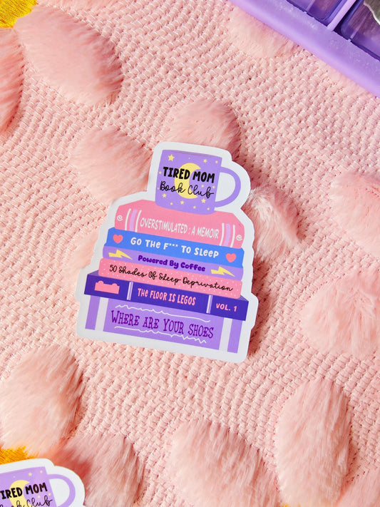 Tired Mom Book Club Pastel Sticker