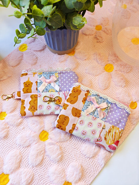Patchwork Quilted Zipper Pouch | Handmade Travel Wallet