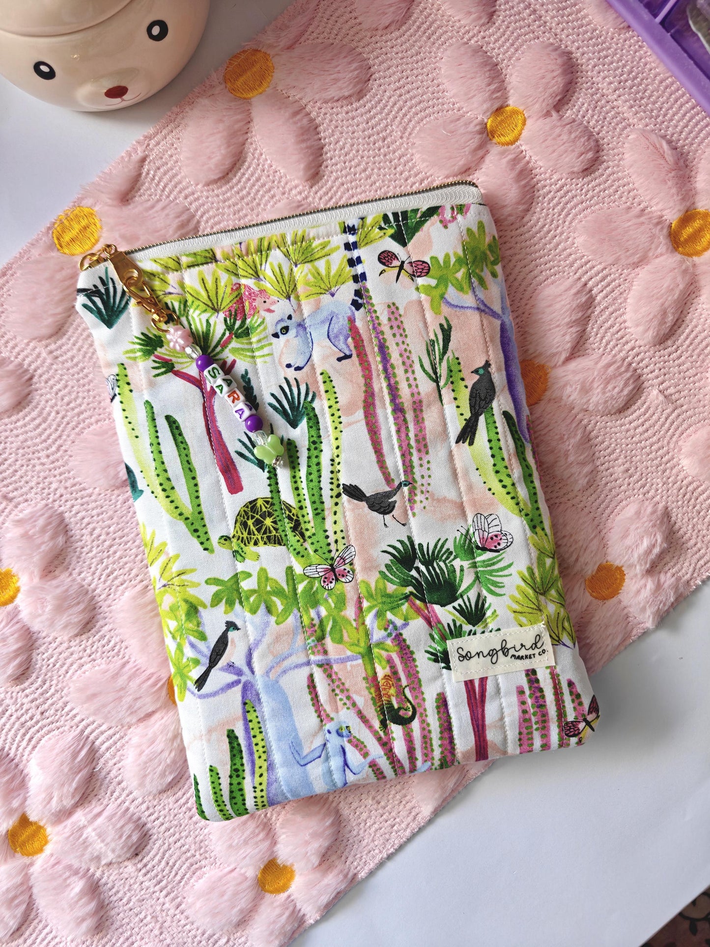 Colorful Rainforest Quilted Sleeve for Kindle or Books