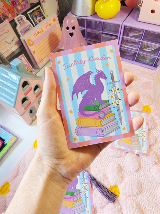 Fantasy Dragon Reader Bookmark | Hand Drawn Romantasy Page Marker