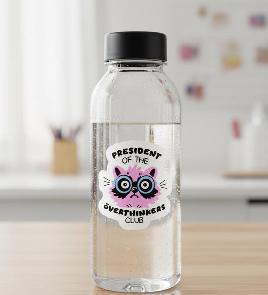 Funny Raccoon Overthinker Sticker, Neurodivergent Gift, Waterproof Laptop Vinyl Sticker , Anxious