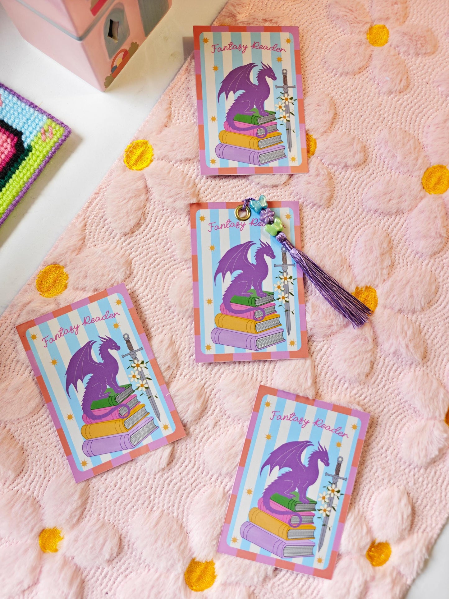 Fantasy Dragon Reader Bookmark | Hand Drawn Romantasy Page Marker