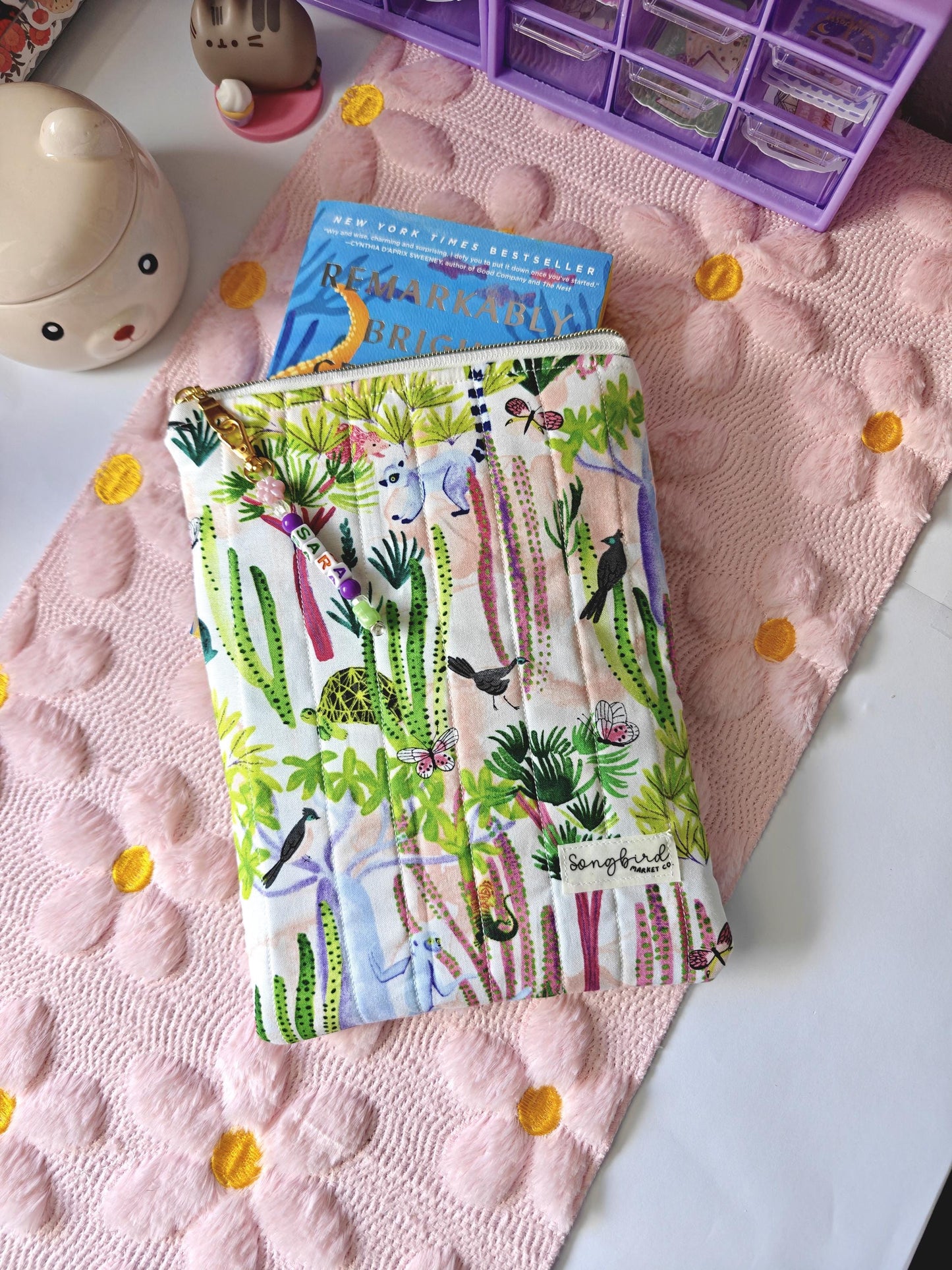 Colorful Rainforest Quilted Sleeve for Kindle or Books