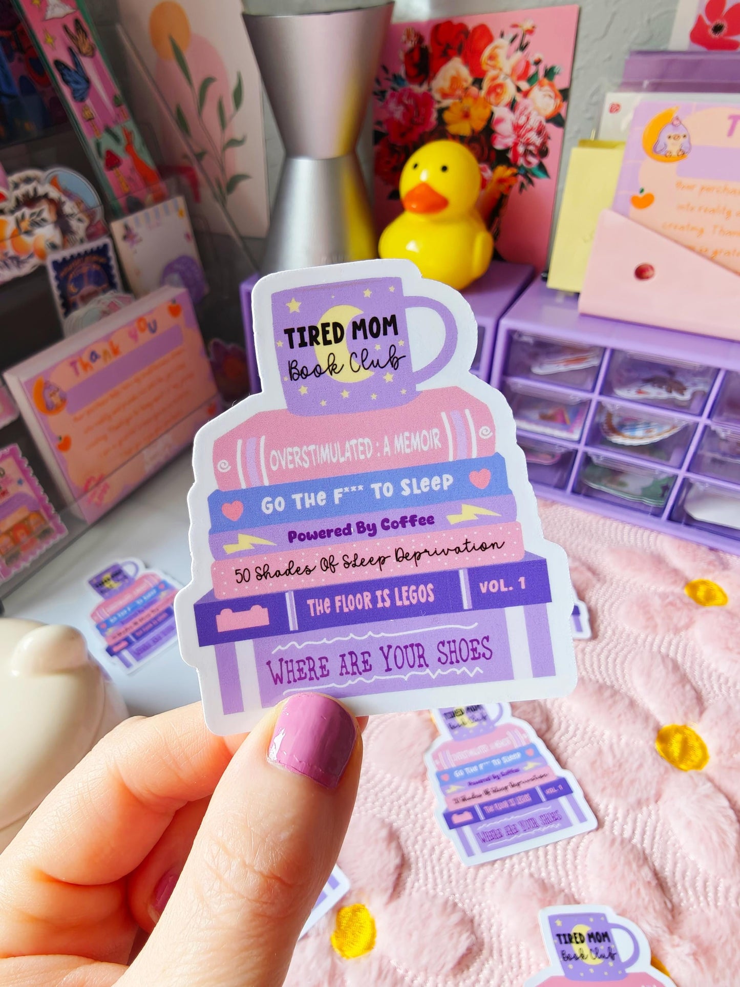 Tired Mom Book Club Pastel Sticker