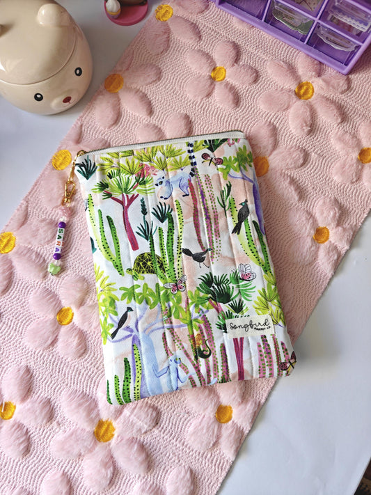 Colorful Rainforest Quilted Sleeve for Kindle or Books