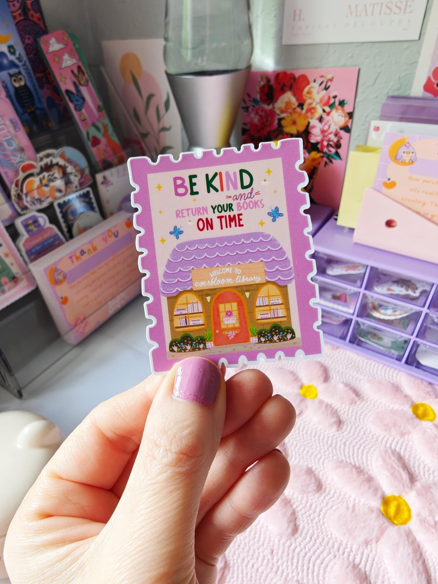 Be Kind And Return Your Books Vinyl Sticker | Bookish Library Lover Decal