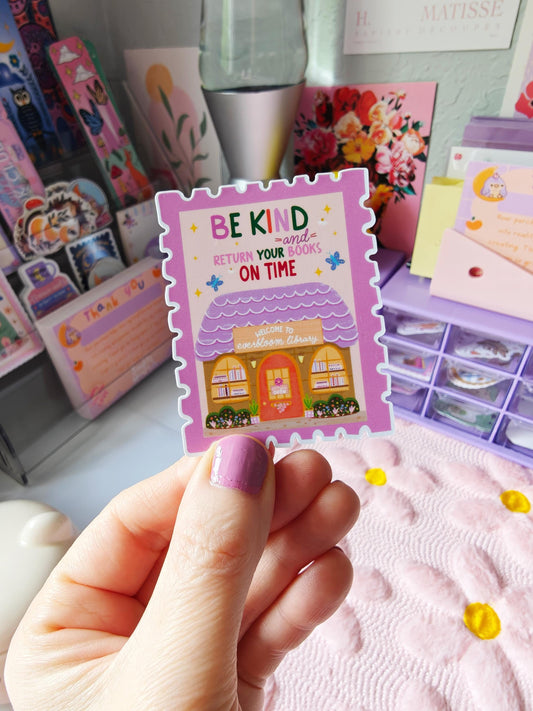 Be Kind And Return Your Books Vinyl Sticker | Bookish Library Lover Decal