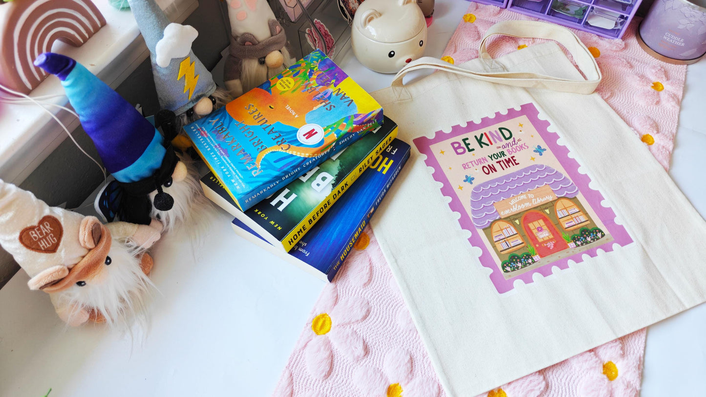 Canvas Tote Bag For Library Book Lovers