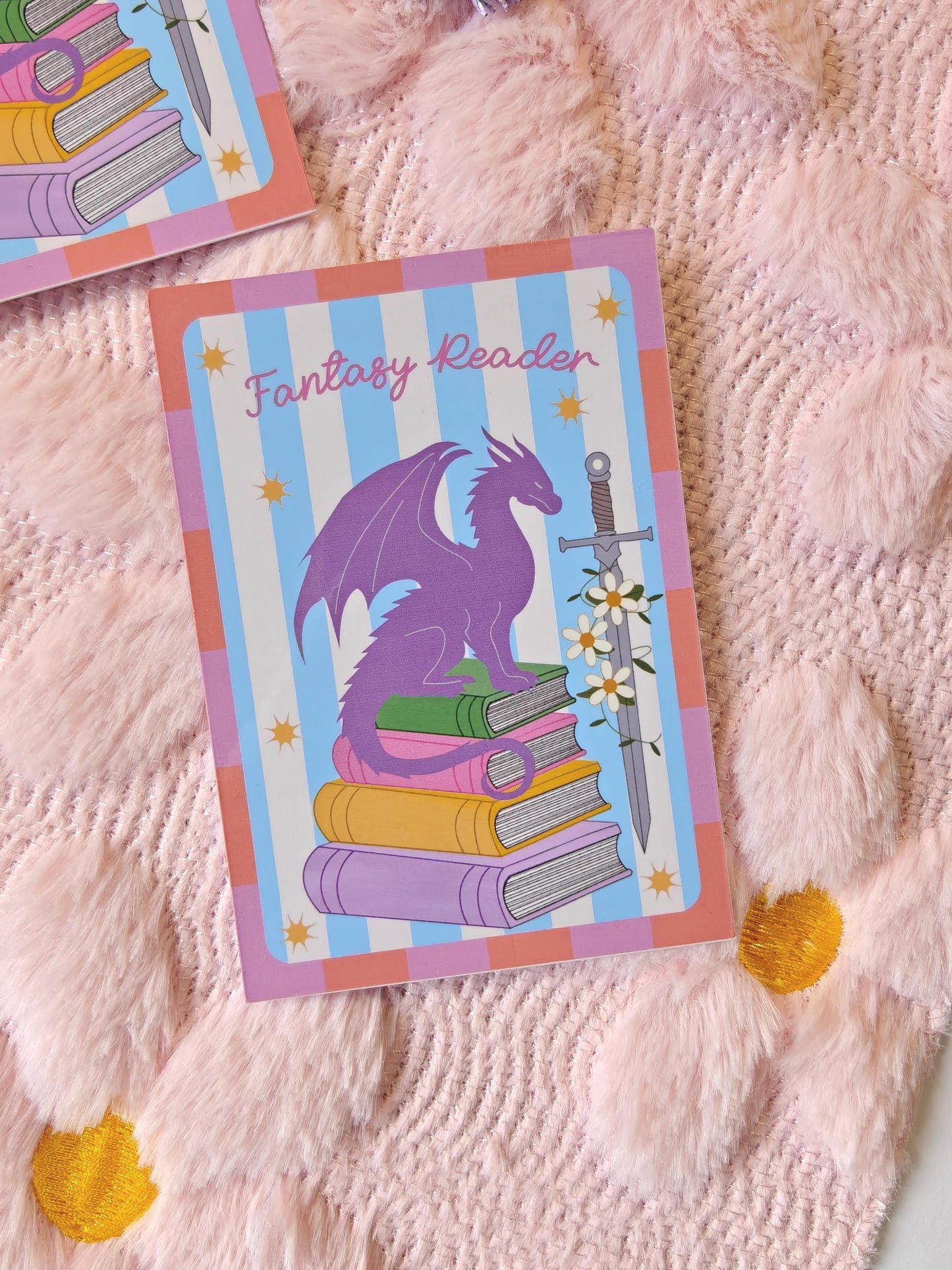 Fantasy Dragon Reader Bookmark | Hand Drawn Romantasy Page Marker