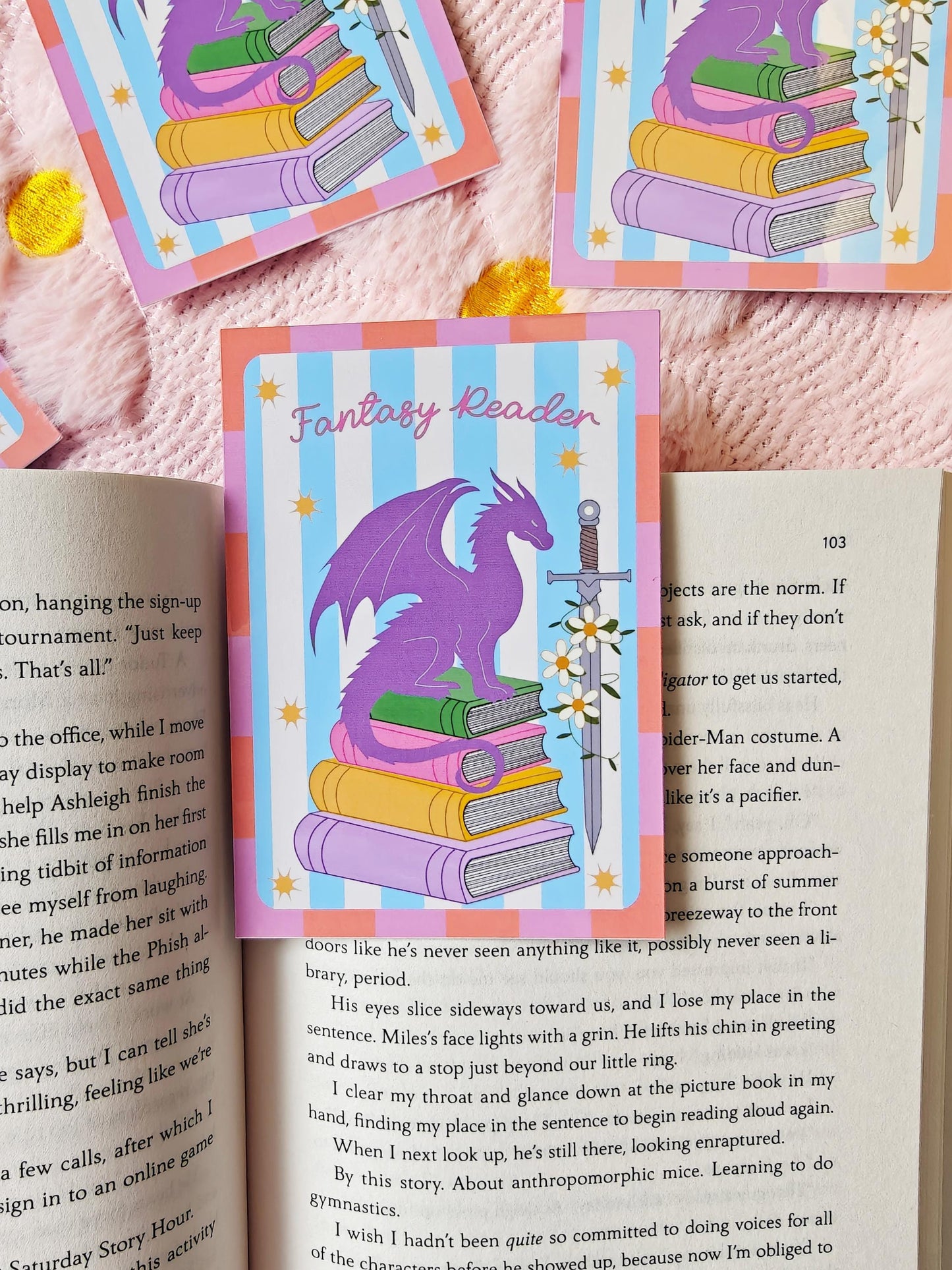 Fantasy Dragon Reader Bookmark | Hand Drawn Romantasy Page Marker