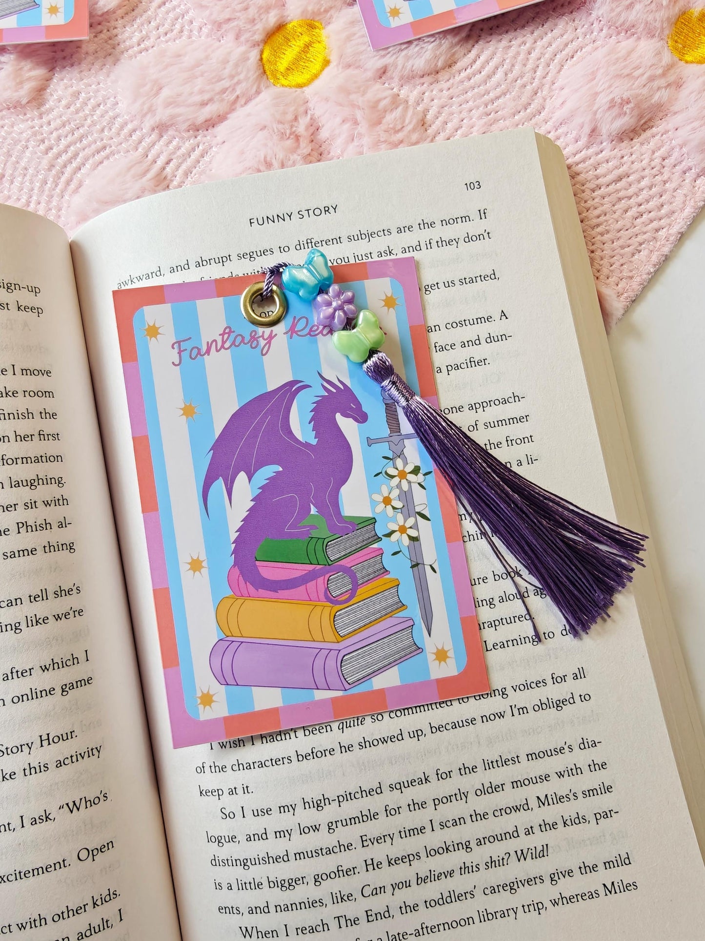 Fantasy Dragon Reader Bookmark | Hand Drawn Romantasy Page Marker
