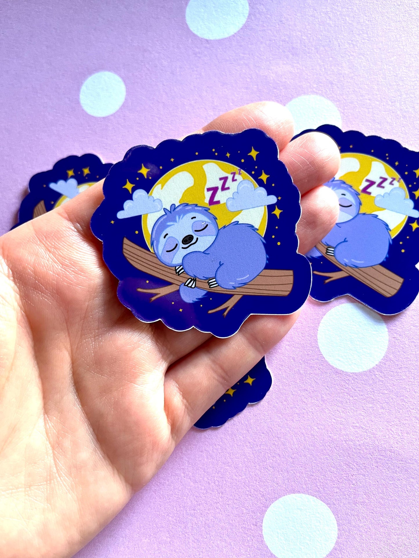 Sleeping Sloth Sticker - Waterproof Vinyl Die Cut Decal - Sloth Gift for Animal Lovers