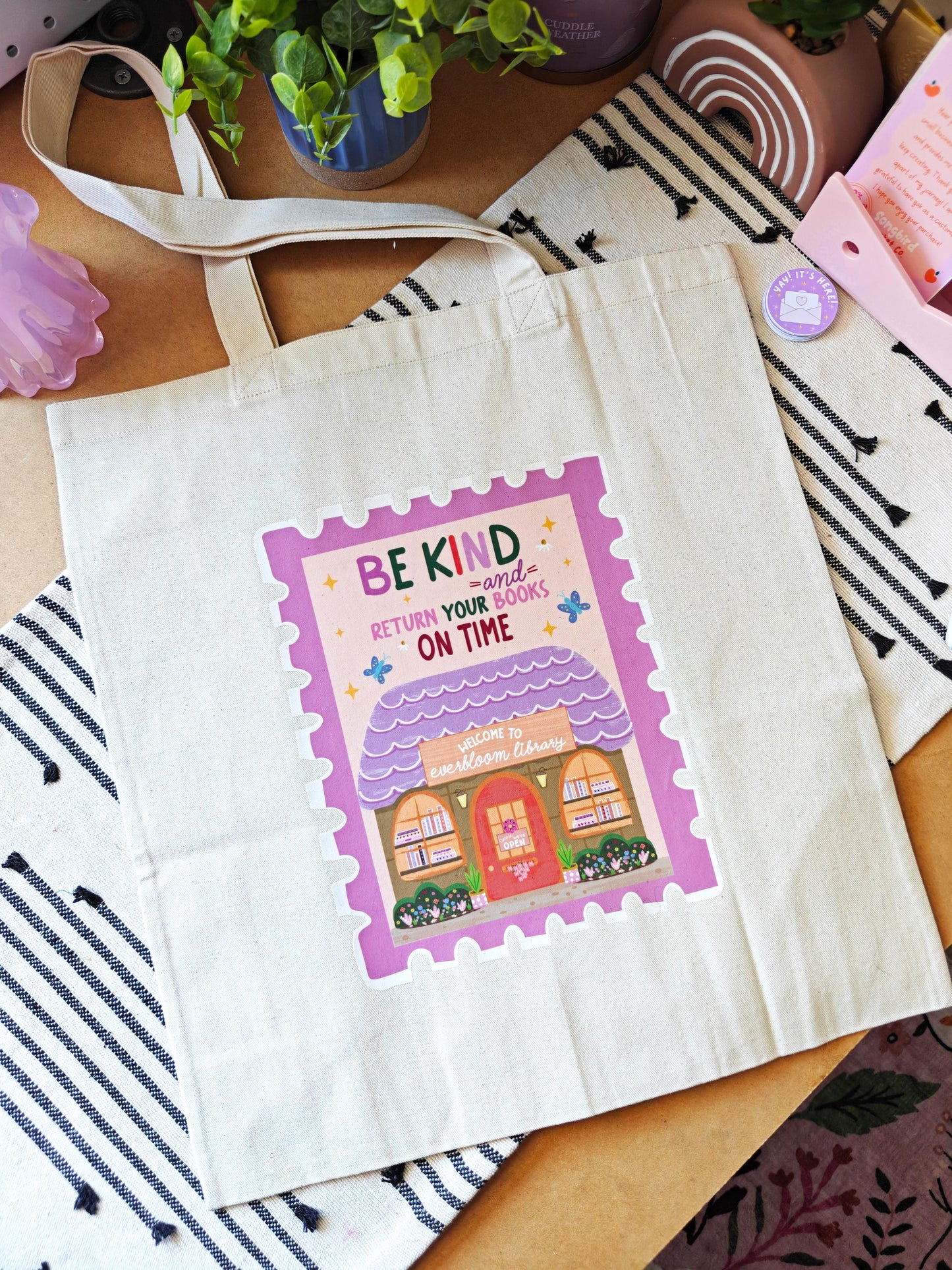 Canvas Tote Bag For Library Book Lovers