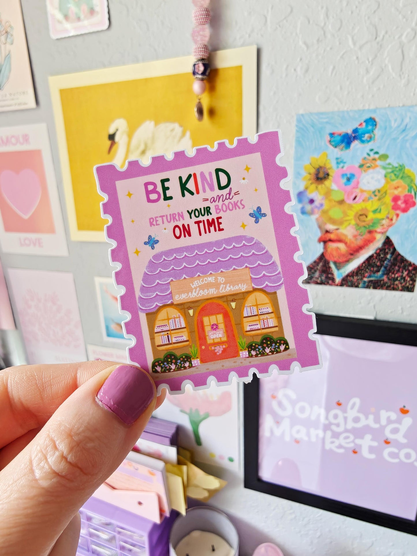 Be Kind And Return Your Books Vinyl Sticker | Bookish Library Lover Decal