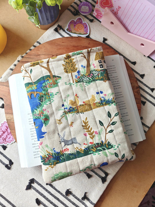 Quilted Cottagecore Book Sleeve for Standard Sized Books