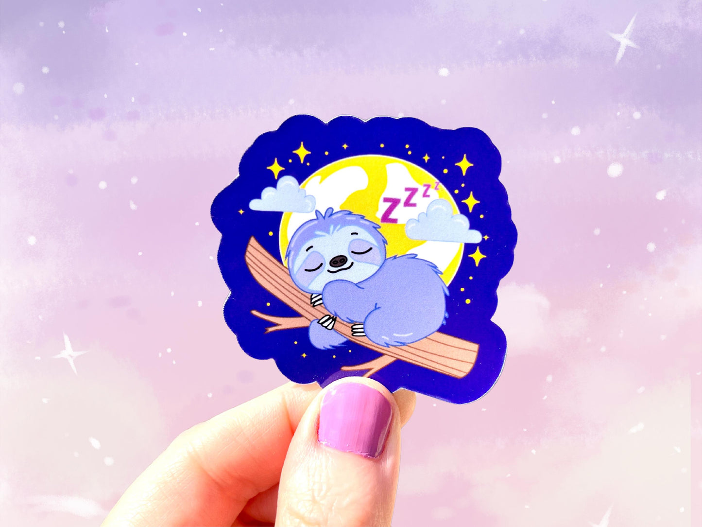 Sleeping Sloth Sticker - Waterproof Vinyl Die Cut Decal - Sloth Gift for Animal Lovers