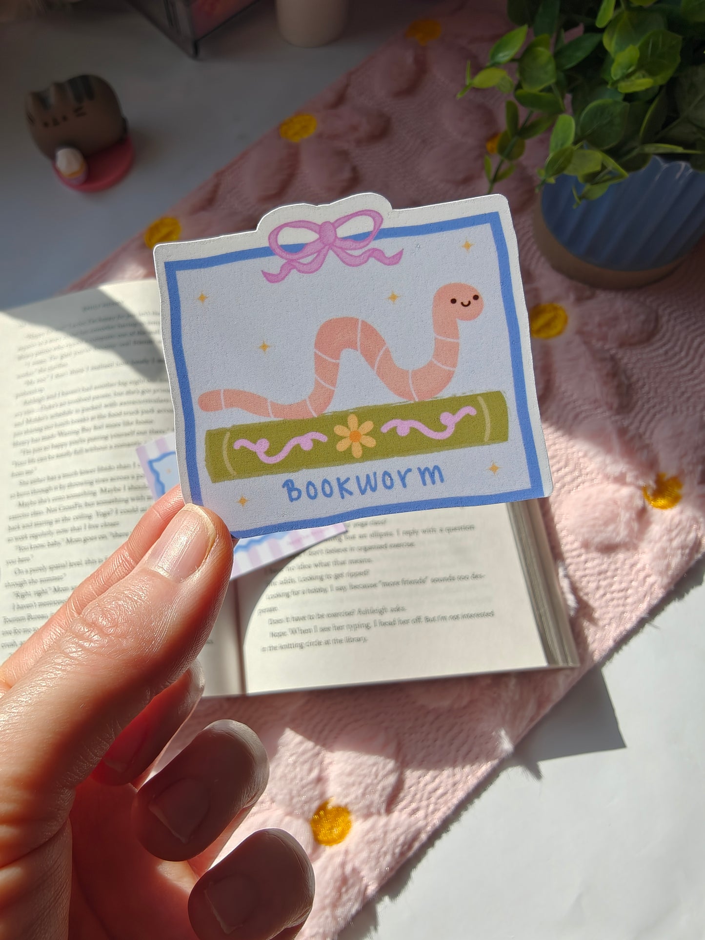 Bookworm Mini Bookmark & Sticker Combo