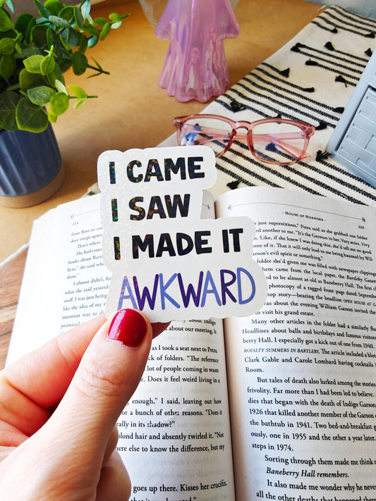 Awkward Introvert Vinyl Sticker | Sarcastic Water Bottle Decal