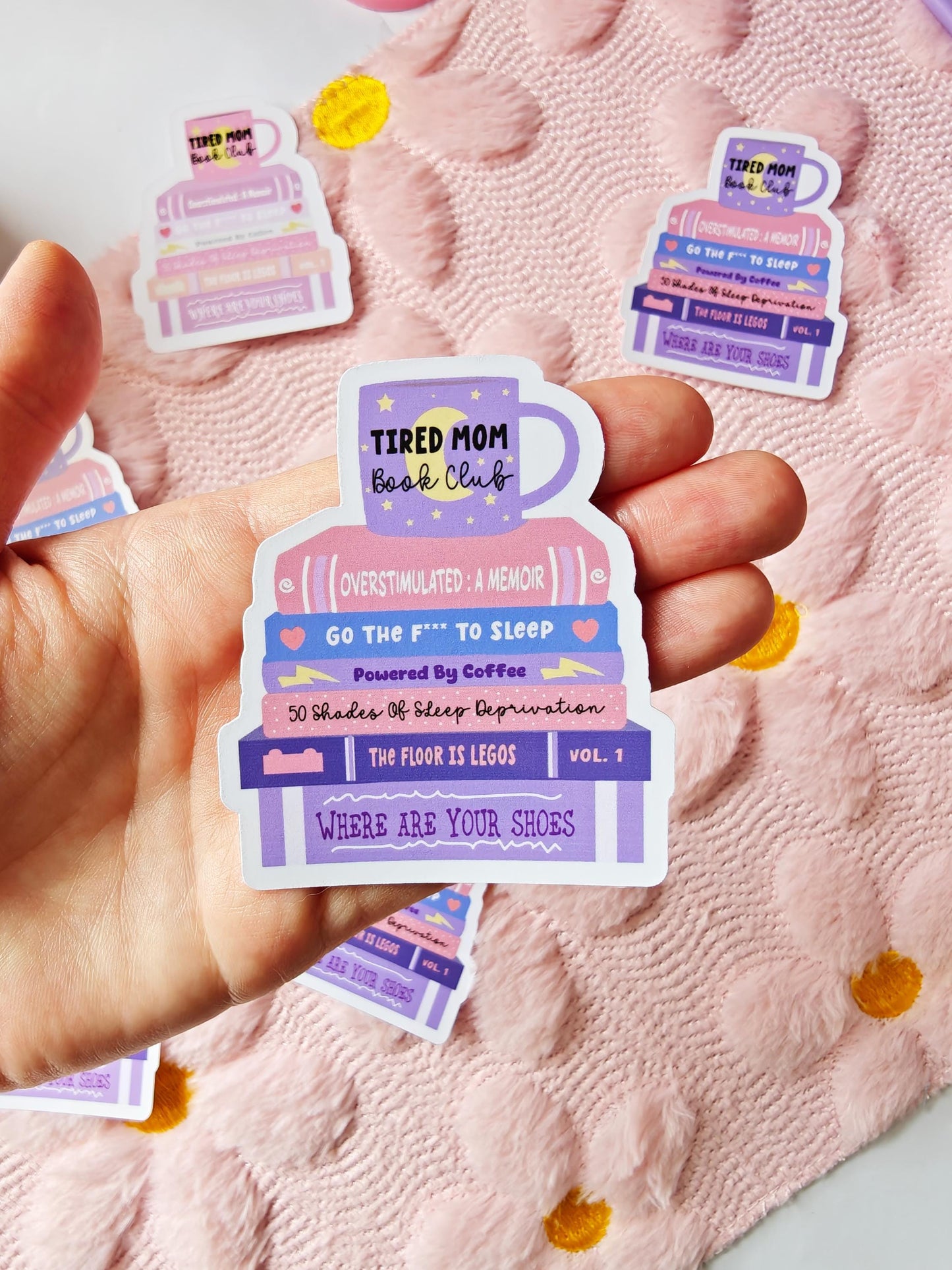 Tired Mom Book Club Pastel Sticker