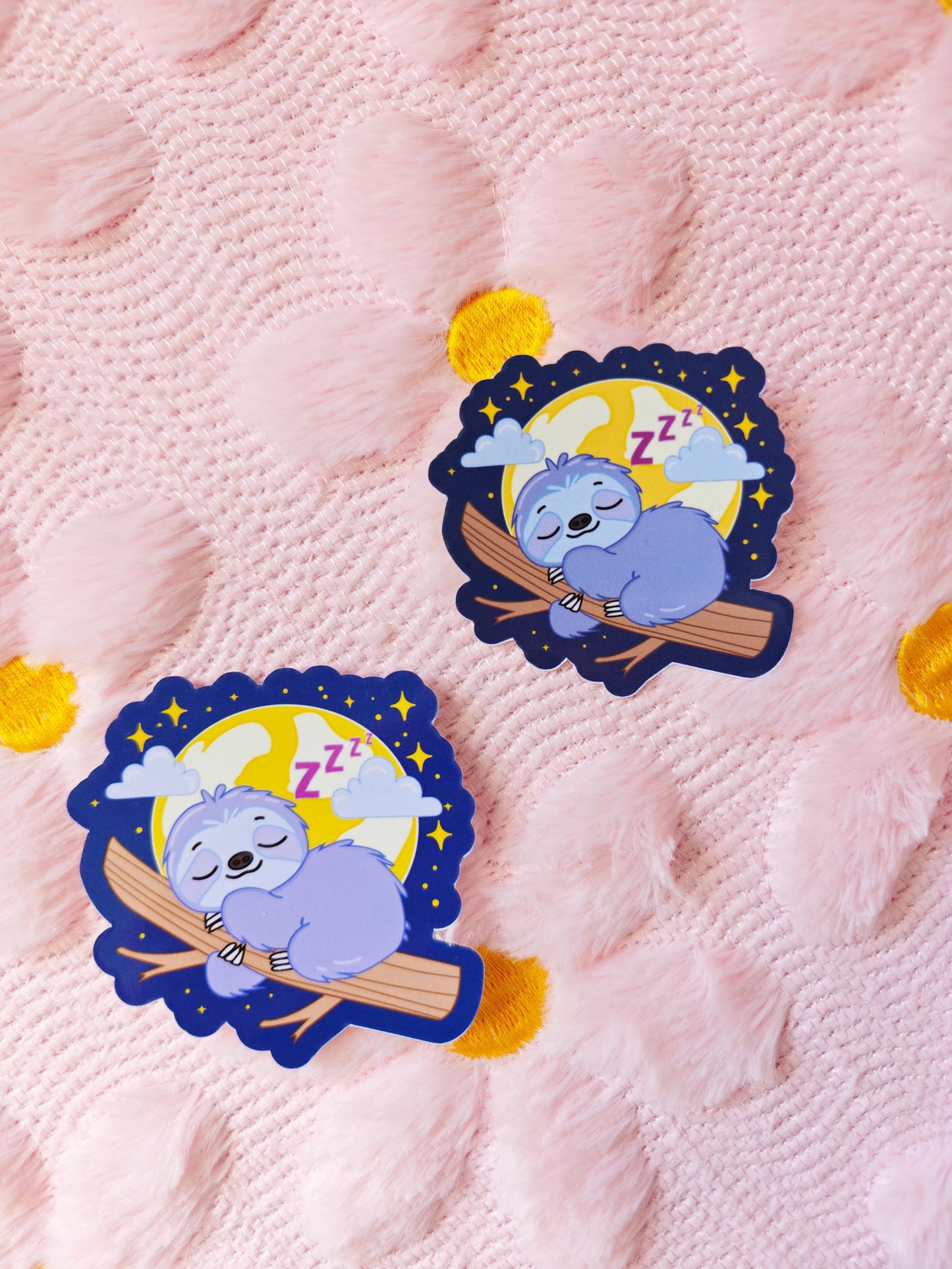 Sleeping Sloth Sticker - Waterproof Vinyl Die Cut Decal - Sloth Gift for Animal Lovers