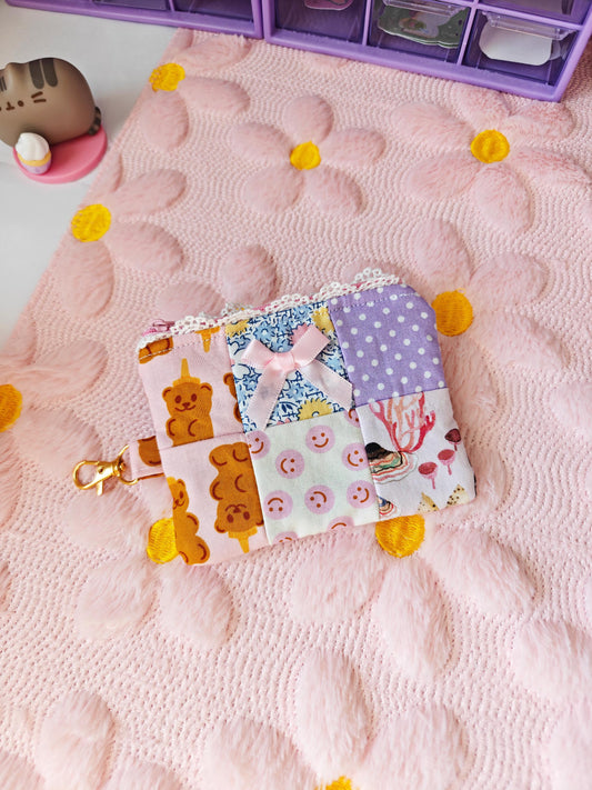 Patchwork Quilted Zipper Pouch | Handmade Travel Wallet
