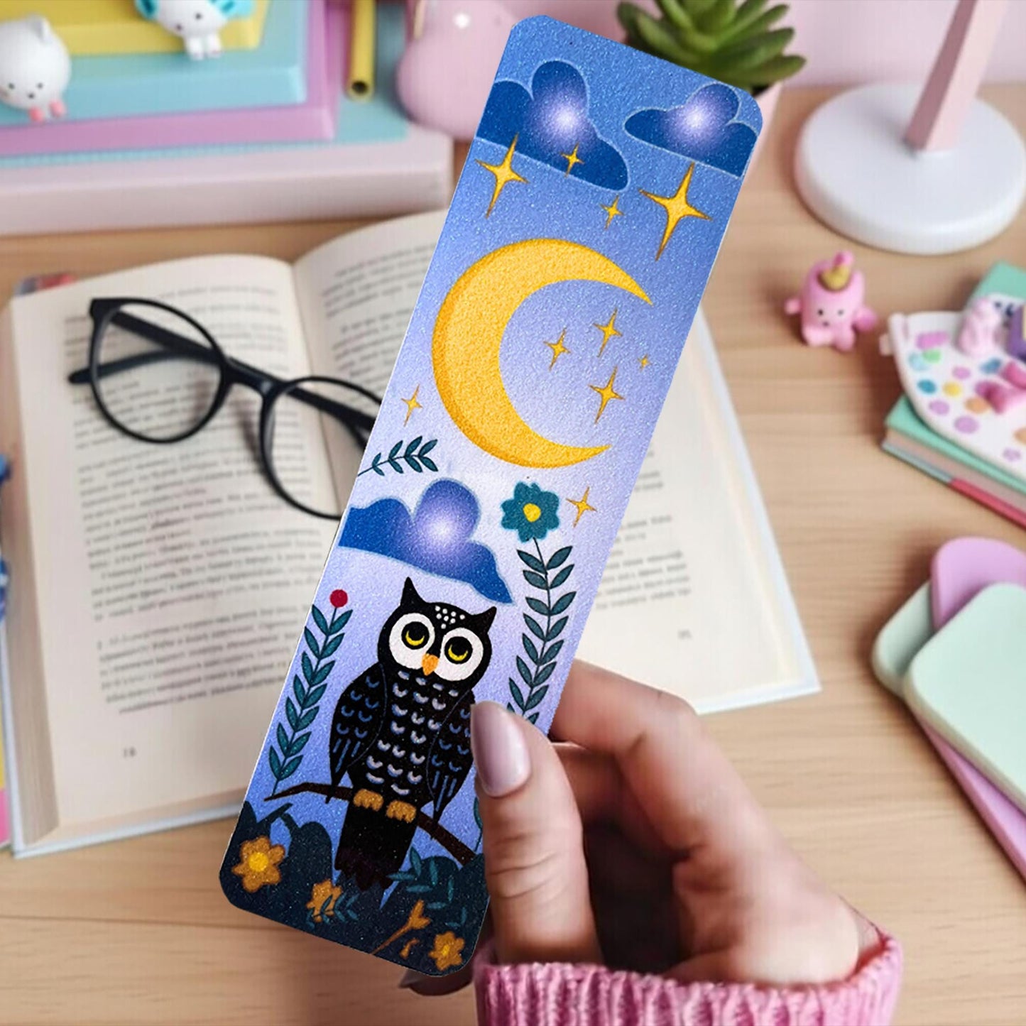 Fantasy Readers Owl Laminated Bookmark | Dark Academia Bookmark