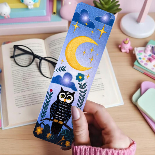Fantasy Readers Owl Laminated Bookmark | Dark Academia Bookmark