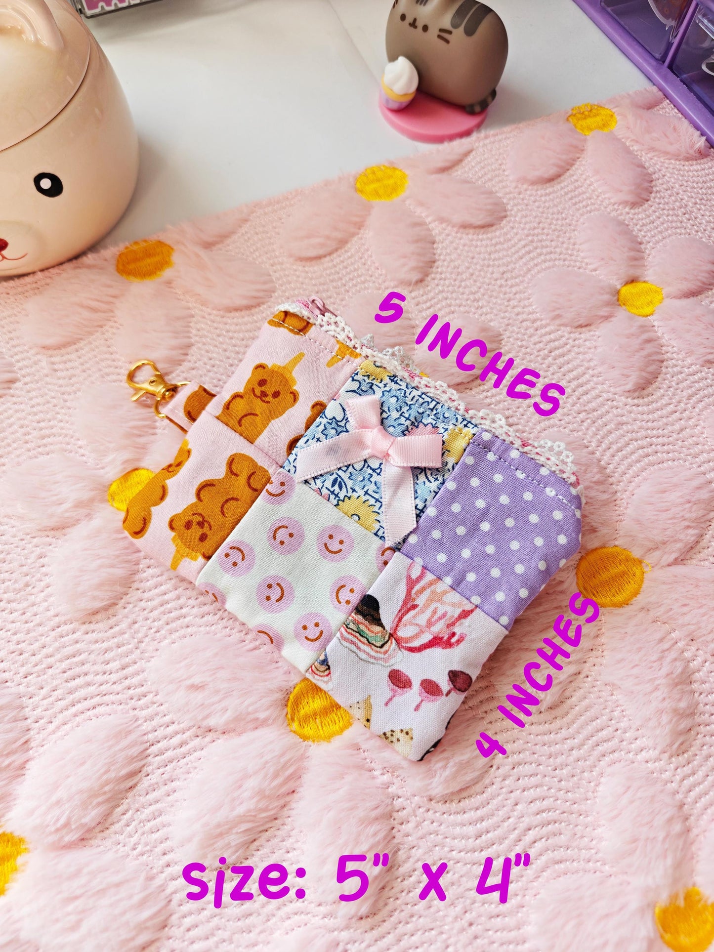 Patchwork Quilted Zipper Pouch | Handmade Travel Wallet