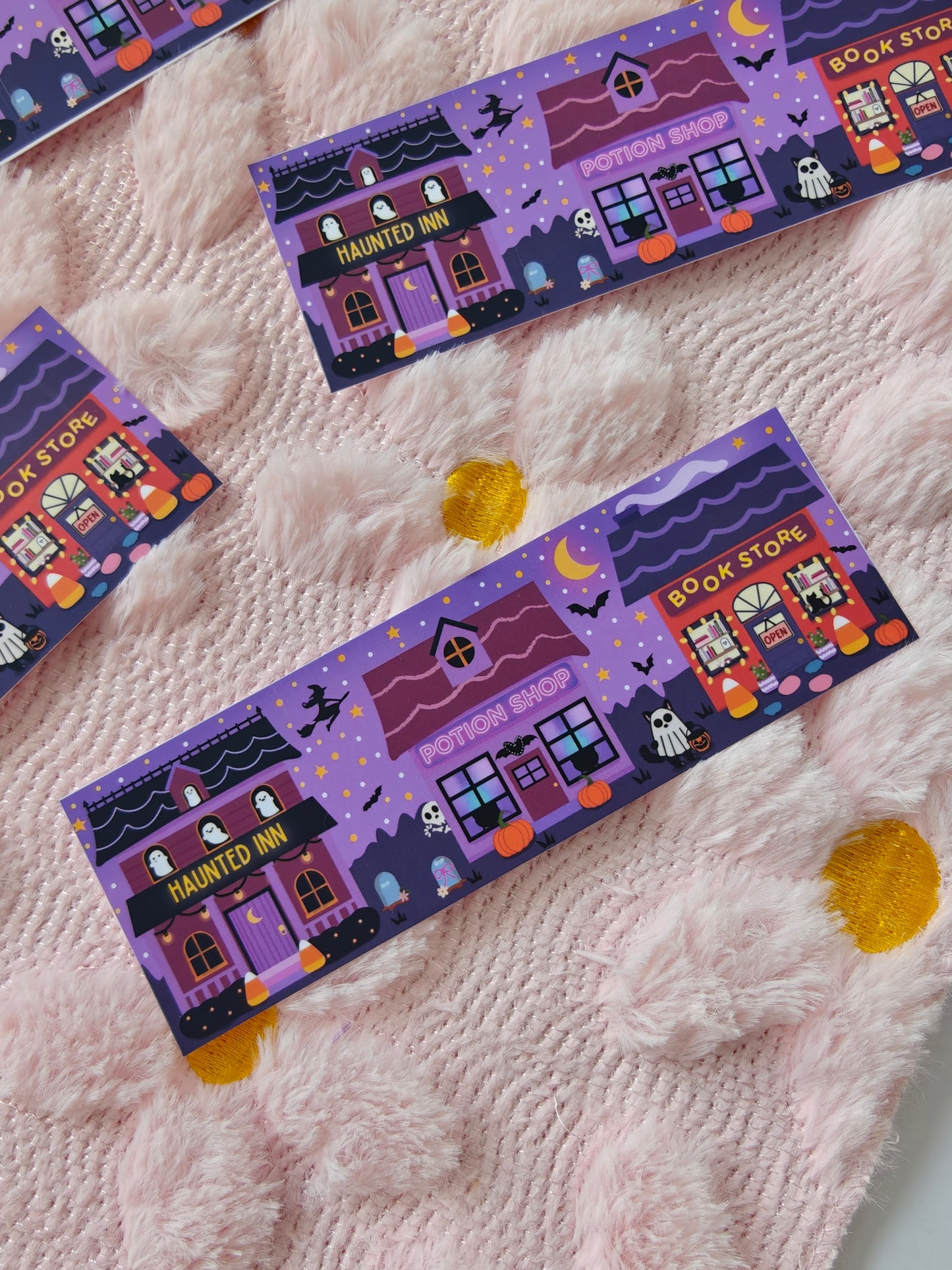 Spooky Halloween Village Bookmark for Readers 2" x 6" (Limited Edition)