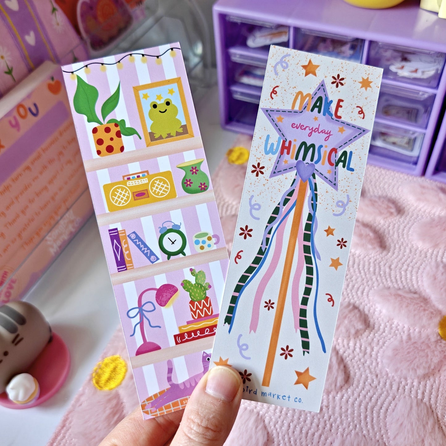 The Whimsy Wand & Cozy Bookshelf Bookmark Set