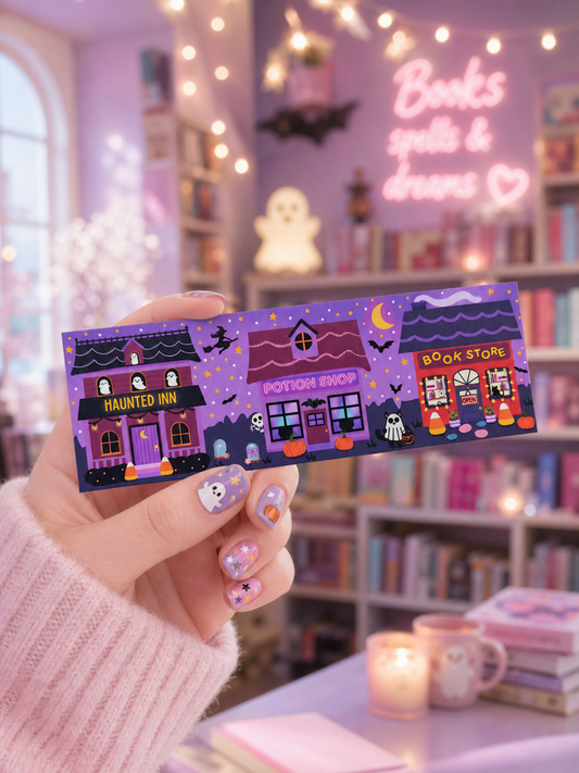 Spooky Halloween Village Bookmark for Readers 2" x 6" (Limited Edition)